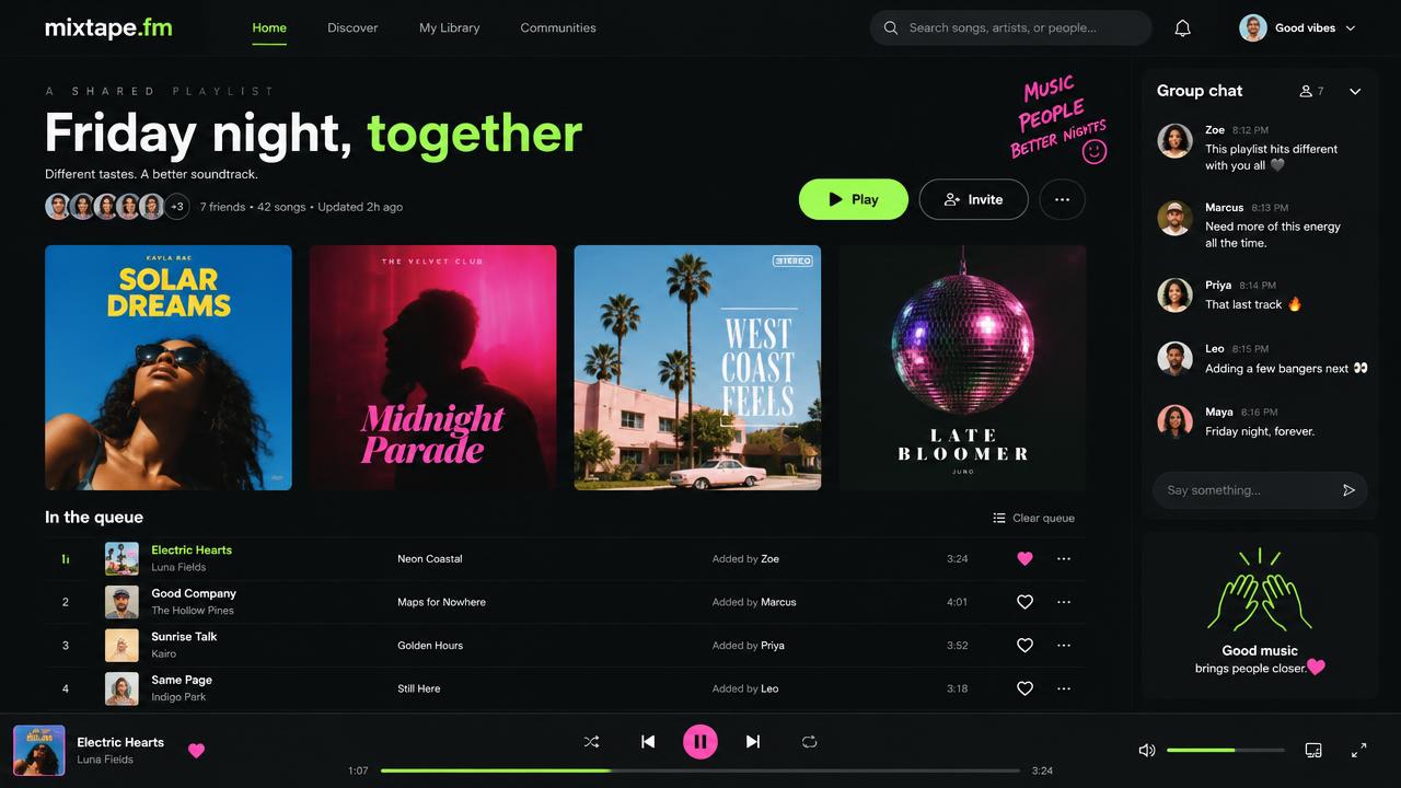 mixtape.fm website preview