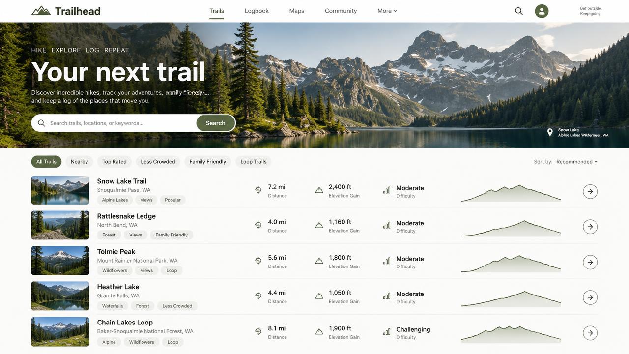 Trailhead website preview
